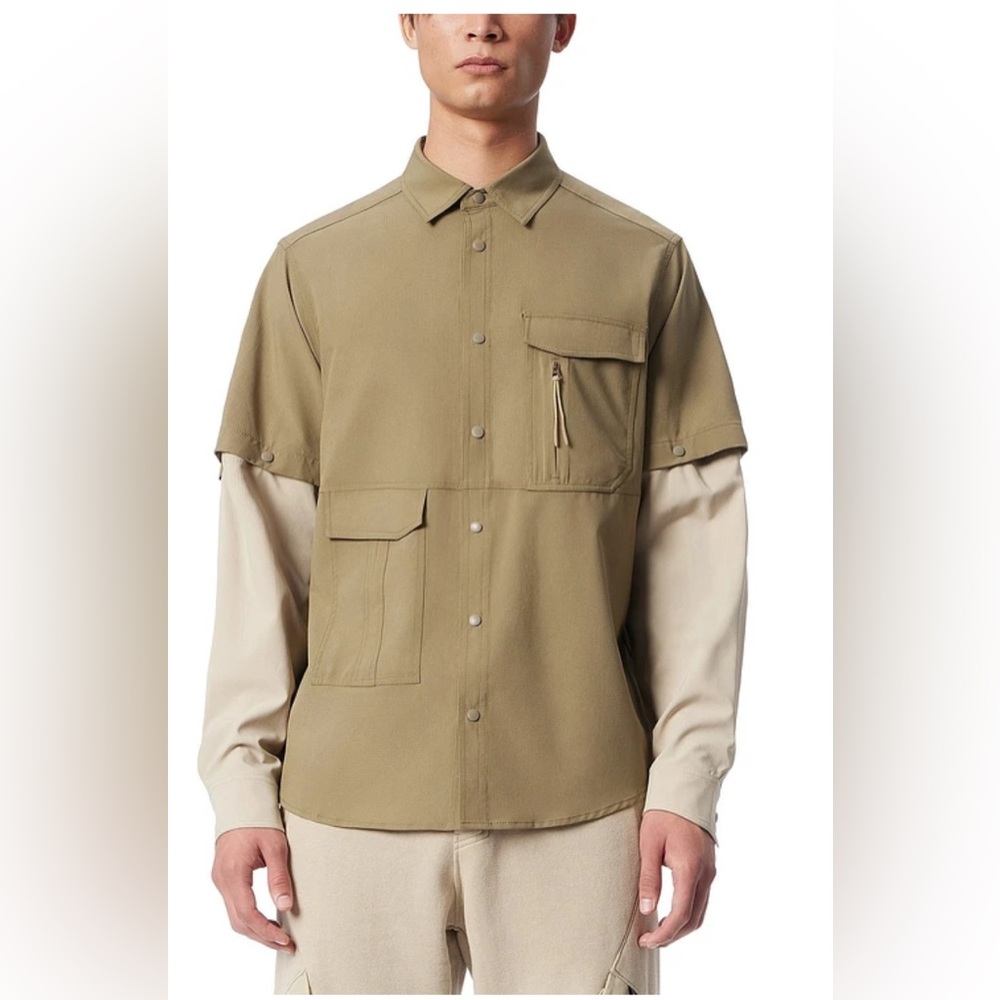 Cross Eyed Moose Nucleus Convertible Fisherman Shirt – Dusky Green –Size M – NWT